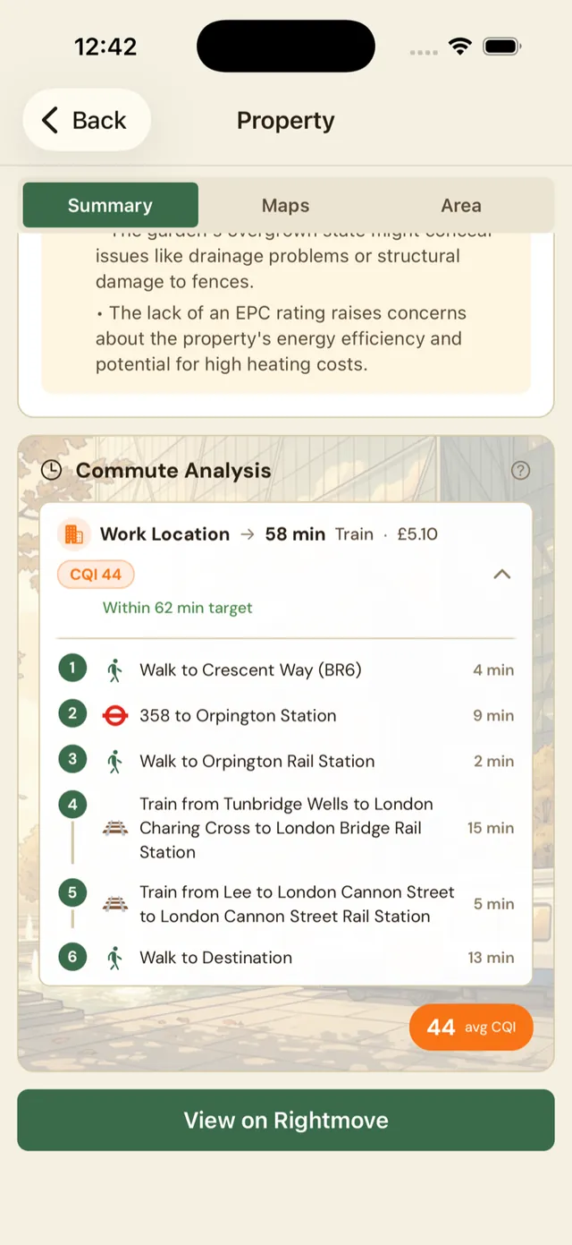 Real commute analysis in the Nookaly app